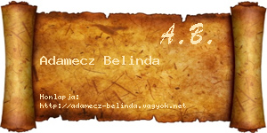 Adamecz Belinda névjegykártya